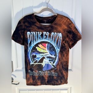 Women’s Medium Custom Bleach Dye Pink Floyd “The Dark Side of the Moon” Tee